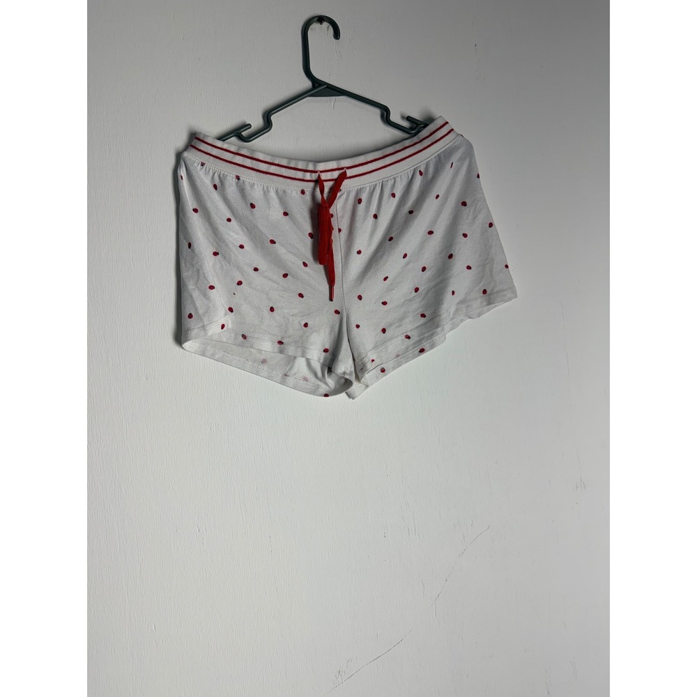 PJ Salvage Womens White Red Polka Dot Pajama Shorts Sleep Lounge Size Medium